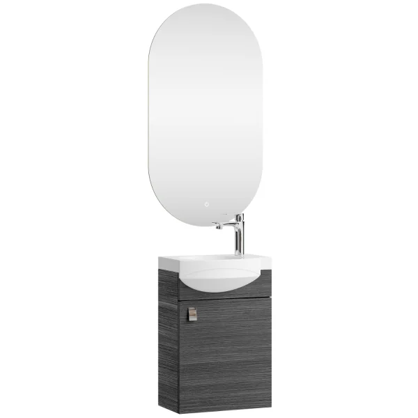 Badmöbel-Set mit Spiegel 40cm Anthrazit
