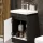 Meuble sous-vasque COSMIA 50 cm avec porte, anthracite mat, avec robinetterie dorée brossée