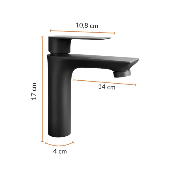 COSMIA Waschtischunterschrank 50cm mit Tür Anthrazit matt  mit Armatur schwarz matt