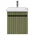 COSMIA Waschtischunterschrank 50cm mit Tür Mintgrün matt mit Armatur gold brush