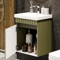 Mueble de lavabo COSMIA de 50 cm con puerta en verde...