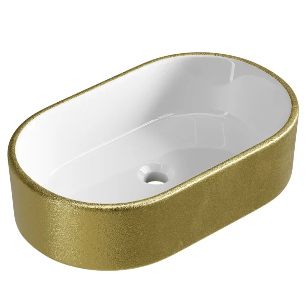 Lavabo sobre encimera de 55 cm, dorado