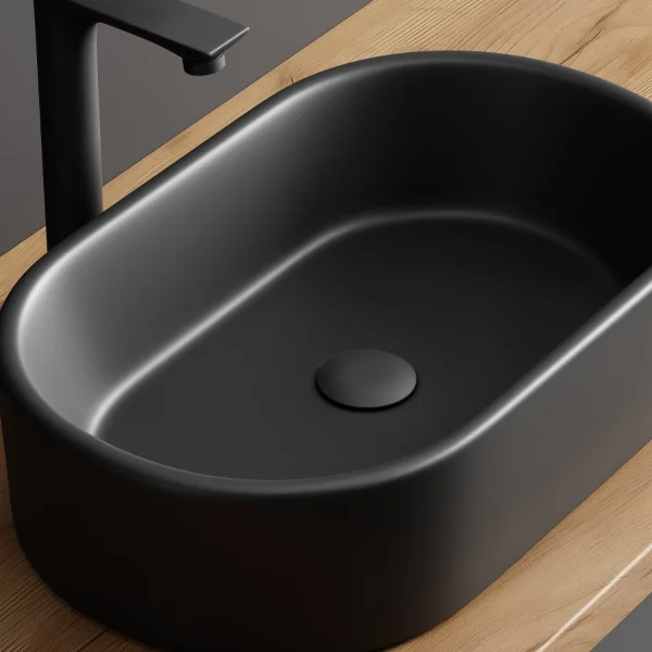 Aufsatzwaschbecken 55 cm schwarz