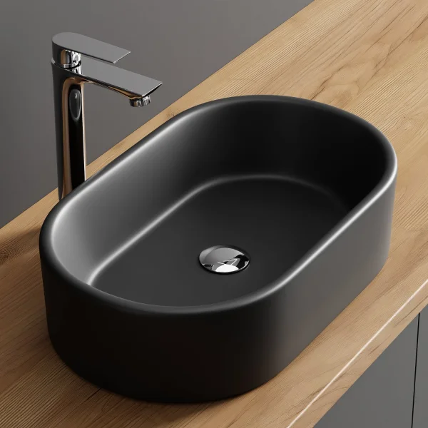 Aufsatzwaschbecken 55 cm schwarz