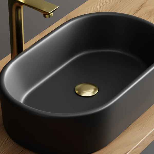 Aufsatzwaschbecken 55 cm schwarz