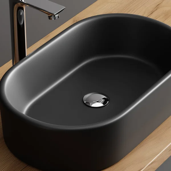 Aufsatzwaschbecken 55 cm schwarz