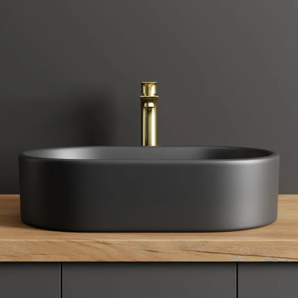 Aufsatzwaschbecken 55 cm schwarz