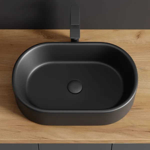 Aufsatzwaschbecken 55 cm schwarz