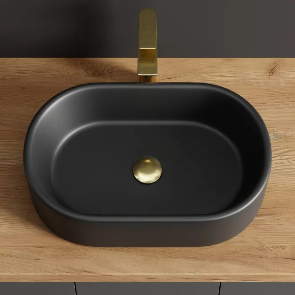 Aufsatzwaschbecken 55 cm schwarz