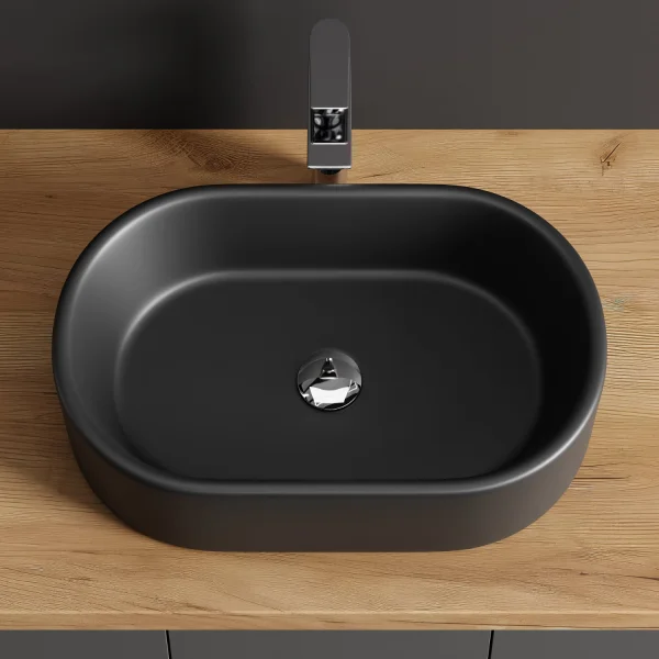 Aufsatzwaschbecken 55 cm schwarz