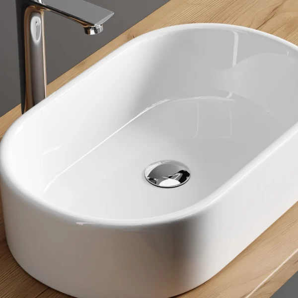 Aufsatzwaschbecken 55 cm weiß hochglanz