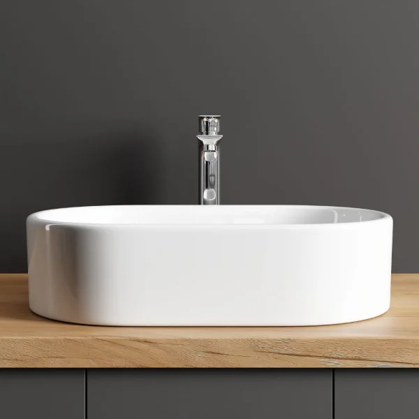 Aufsatzwaschbecken 55 cm weiß hochglanz