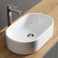 Aufsatzwaschbecken 55 cm wei&szlig; hochglanz