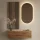Penderie dentrée 100 cm avec panneau mural et miroir à éclairage LED, chêne doré