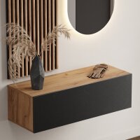 Flurgarderobe 100 cm mit Wandpaneele und Spiegel mit...