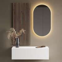 Flurgarderobe 100 cm mit Wandpaneele und Spiegel mit...