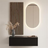 Flurgarderobe 100 cm mit Wandpaneele und Spiegel mit...