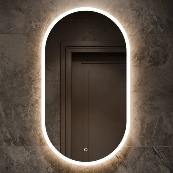 Penderie dentrée 2 x 100 cm avec panneaux muraux et miroir à éclairage LED, chêne doré