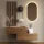 Penderie dentrée 2 x 100 cm avec panneaux muraux et miroir à éclairage LED, chêne doré