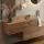 Penderie dentrée 2 x 100 cm avec panneaux muraux et miroir à éclairage LED, chêne doré