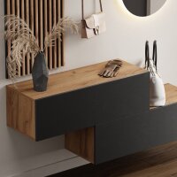 Flurgarderobe 2x 100 cm mit Wandpaneele und Spiegel mit...