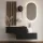 Appendiabiti da ingresso 2x 100 cm con pannello da parete e specchio con illuminazione a LED, rovere dorato / antracite
