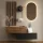 Penderie dentrée 2 x 100 cm avec panneaux muraux et miroir à éclairage LED, chêne doré / anthracite - chêne doré