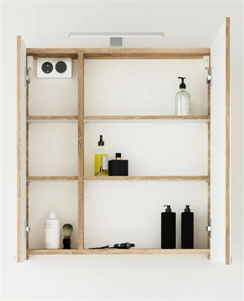 Mirror cabinet with LED 64cm (Sonoma oak)