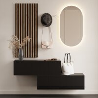 Flurgarderobe 2x 100 cm mit Wandpaneele und Spiegel mit...