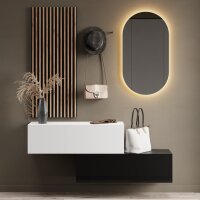Flurgarderobe 2x 100 cm mit Wandpaneele und Spiegel mit...