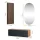 Flurgarderobe 140 cm mit Wandpaneele und Spiegel mit LED-Beleuchtung gold eiche / schwarz charcoal