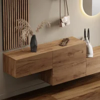 Penderie dentrée 2 x 140 cm avec panneaux muraux...