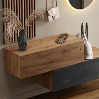 Flurgarderobe 2x 140 cm mit Wandpaneele und Spiegel mit...
