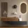 Flurgarderobe 2x 140 cm mit Wandpaneele und Spiegel mit LED-Beleuchtung gold eiche / schwarz charcoal - gold eiche