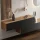 Appendiabiti da ingresso 2x 140 cm con pannello da parete e specchio con illuminazione a LED, rovere dorato / antracite