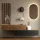 Hallway wardrobe 2x 140 cm with wall panels and mirror with LED lighting gold oak / anthracite - gold oak
