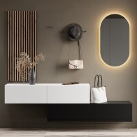 Flurgarderobe 2x 140 cm mit Wandpaneele und Spiegel mit...