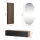 Hallway coat rack 160 cm with wall panels and mirror with LED lighting gold oak / black charcoal