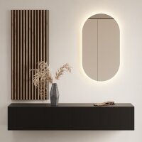 Flurgarderobe 160 cm mit Wandpaneele und Spiegel mit...