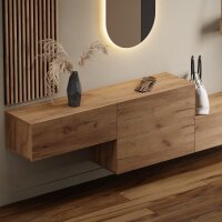 Flurgarderobe 2x 160 cm mit Wandpaneele und Spiegel mit...