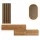 Hallway wardrobe 2x 160 cm with wall panels and mirror with LED lighting gold oak