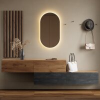 Flurgarderobe 2x 160 cm mit Wandpaneele und Spiegel mit...