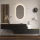 Flurgarderobe 2x 160 cm mit Wandpaneele und Spiegel mit LED-Beleuchtung gold eiche / anthrazit