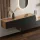 Flurgarderobe 2x 160 cm mit Wandpaneele und Spiegel mit LED-Beleuchtung gold eiche / anthrazit