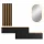 Flurgarderobe 2x 160 cm mit Wandpaneele und Spiegel mit LED-Beleuchtung gold eiche / anthrazit