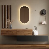 Flurgarderobe 2x 160 cm mit Wandpaneele und Spiegel mit...