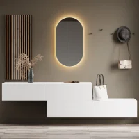 Hallway wardrobe 2x 160 cm with wall panels and mirror...