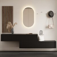 Flurgarderobe 2x 160 cm mit Wandpaneele und Spiegel mit...