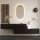 Flurgarderobe 2x 160 cm mit Wandpaneele und Spiegel mit LED-Beleuchtung schwarz