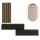 Flurgarderobe 2x 160 cm mit Wandpaneele und Spiegel mit LED-Beleuchtung schwarz